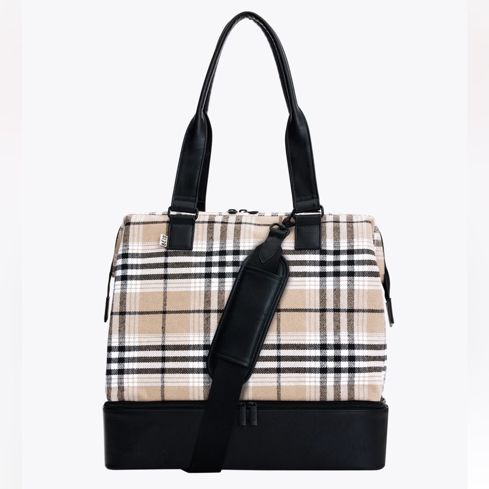BEIS Mini Weekender Bag - Plaid